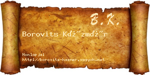 Borovits Kázmér névjegykártya